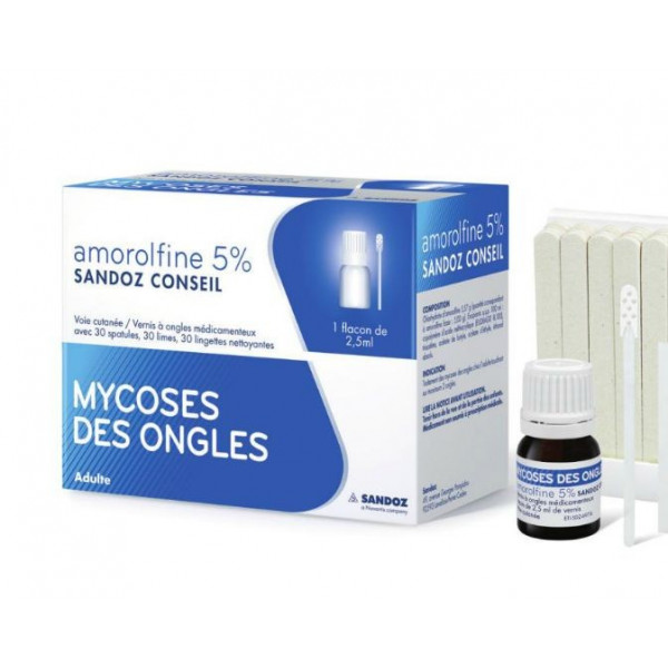 Amorolfine 5 Vernis à ongle Mycoses des ongles SANDOZ