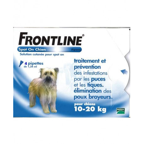 Frontline Spot-on 4 pipettes chien 10 à  20 kg