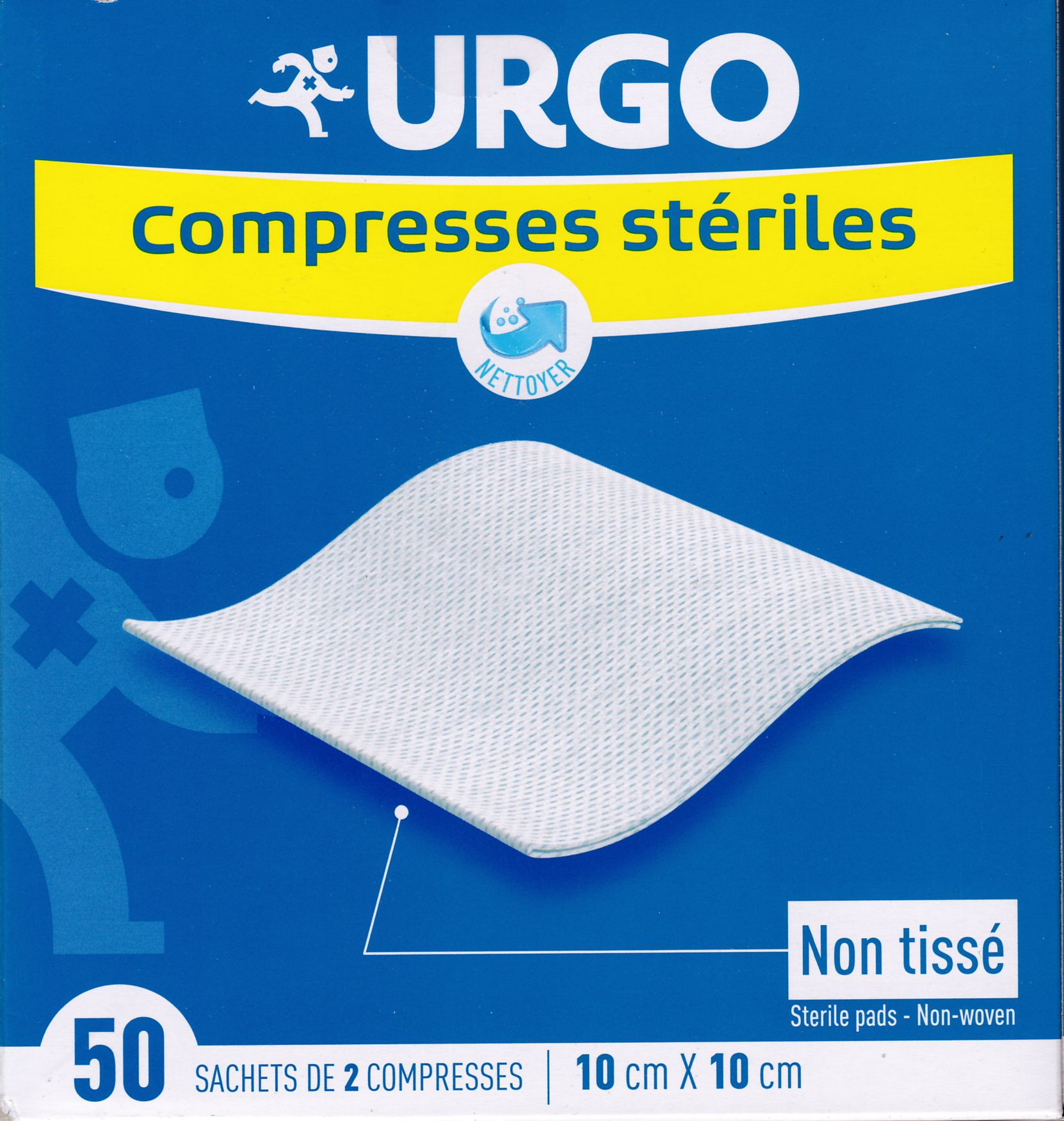 Urgo compresse stérile 10 x 10 cm 50 sachets de 2 - Pharmacie Cap3000