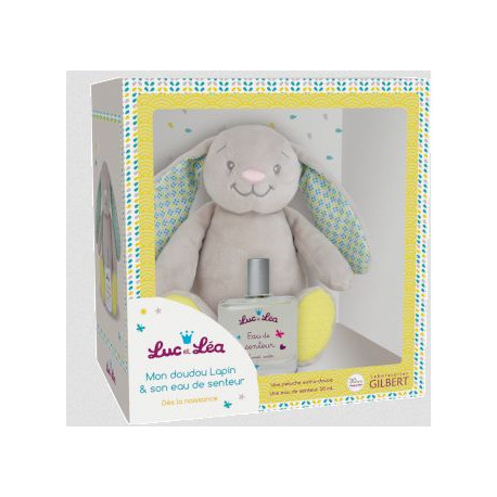 Coffret Doudou Lapin et Eau de senteur Luc et Lea