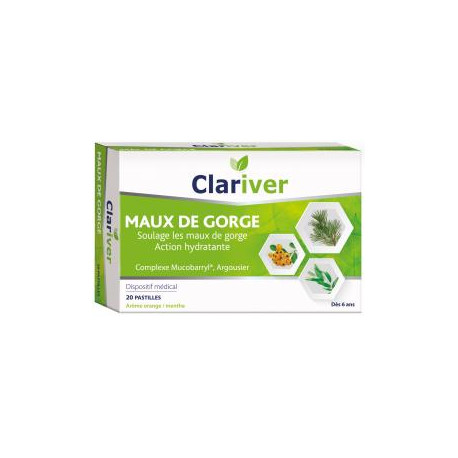 Clariver maux de gorge 20 pastilles Cooper