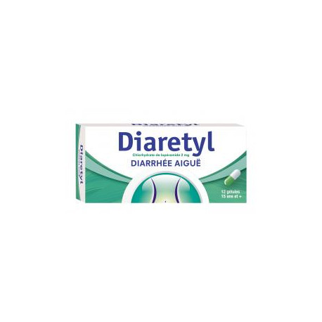 Diaretyl 2mg boîte de 12 gélules, diarrhées aiguës chez l'adulte