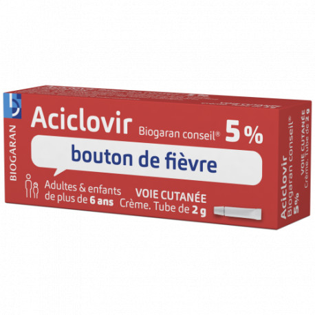 Aciclovir Biogaran Conseil 5% crème tube 2 g