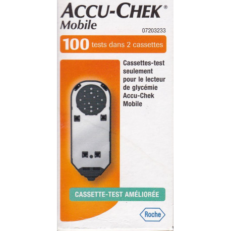 Accu Chek mobile 100 tests dans 2 cassettes