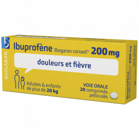Ibuprofene 0mg Comprimes Biogaran Pour Le Traitement De La Fievre Et Des Douleurs
