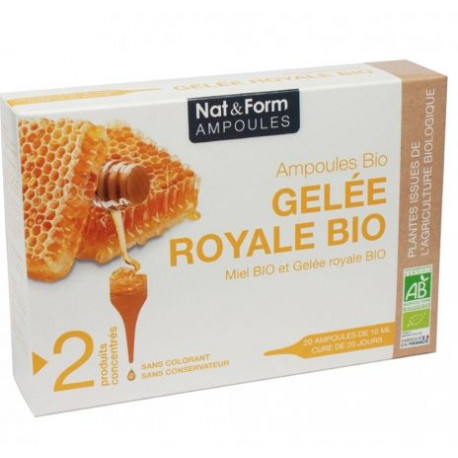 Gelée royale Bio 1500 mg 20 ampoules Nat&form