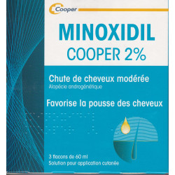 Minoxidil 2% Cooper 3 flacons de 60 ml