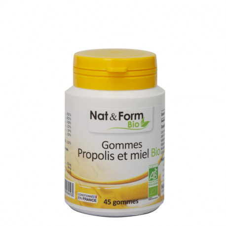 Propolis & Miel 45 gommes Bio Nat&Form