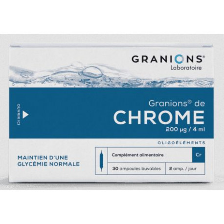 Granions de Chrome 200 µg 30 ampoules