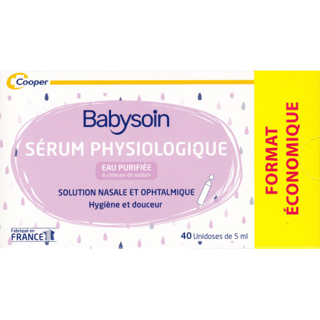 BABYSOIN serum physiologique 40 unidoses 5 ml Cooper