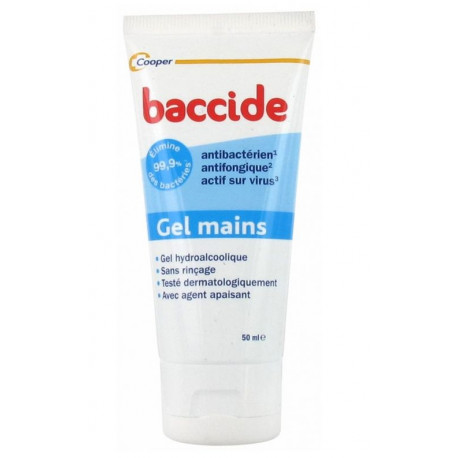 Gel mains hydroalcoolique sans rinçage 50 ml Baccide