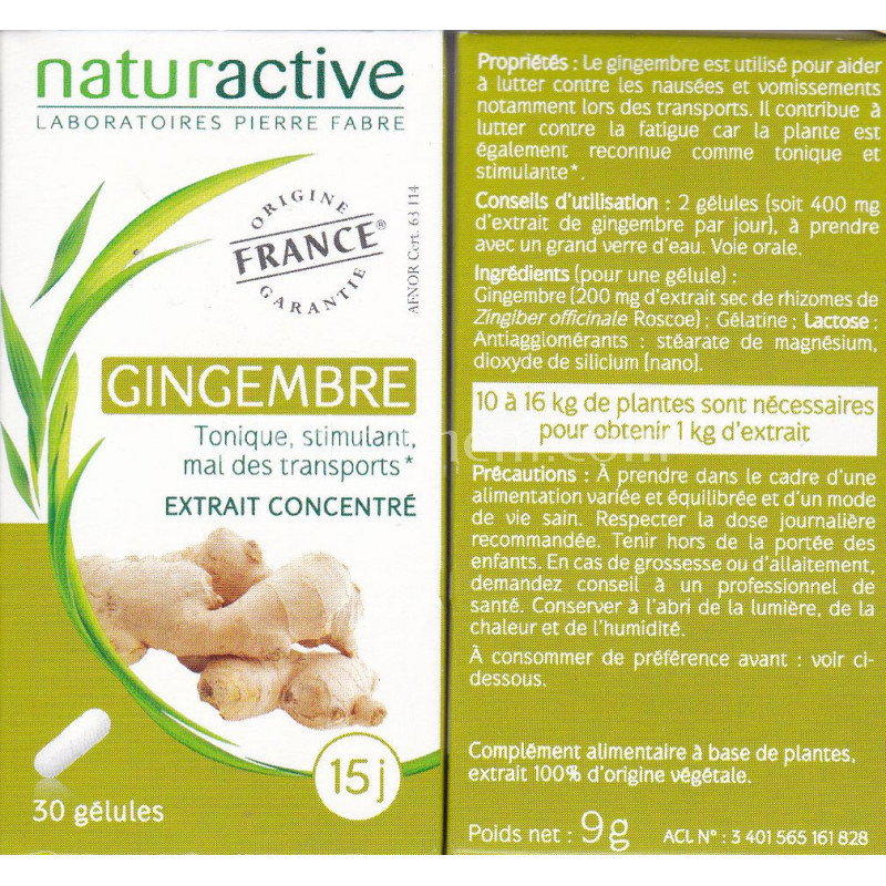 Naturactive gingembre 30 gélules