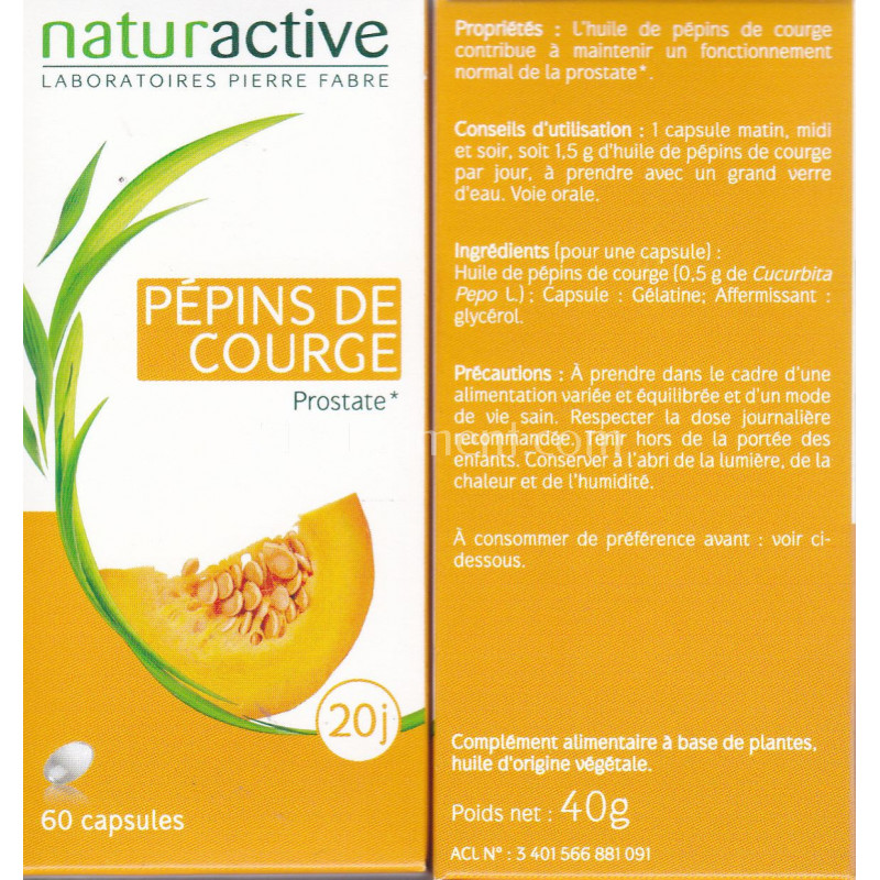 Capsule huile de pépin de courge prostate