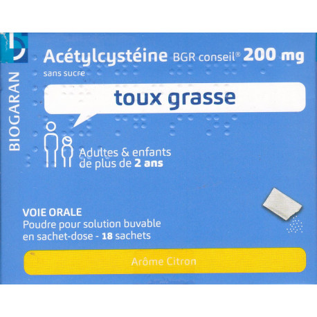 Acetylcysteine 200 mg 20 sachets Biogaran conseil