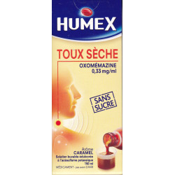 Humex Oxomémazine Toux sèche Nocturne sirop sans sucre 150 ml