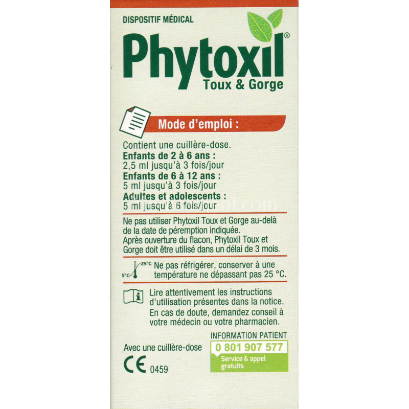 Phytoxil Sirop pour la gorge - Toux sèche et d'irritation