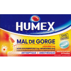 HUMEX Lidocaine sans sucre Menthe pastilles pour la gorge