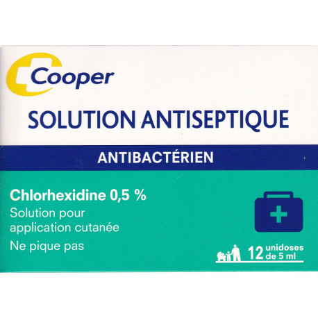 Solution antiseptique chlorhexidine unidoses Cooper