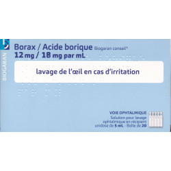 Borax / Acide borique unidoses lavage de l'oeil Biogaran