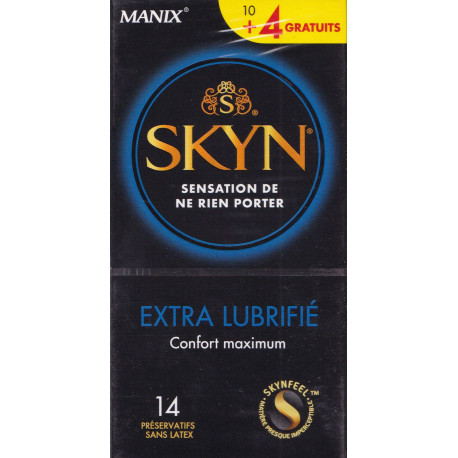 SKYN Extra Lubrifié préservatifs Manix 10+4