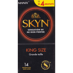 SKYN King Size préservatifs sans latex Manix 10+4