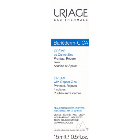 Barièderm-CICA Crème au Cuivre-Zinc Uriage tube
