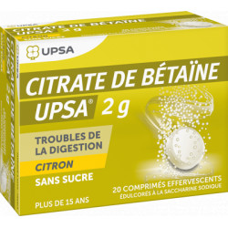 Citrate de Bétaïne Citron 20 Comprimés effervescents UPSA