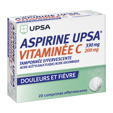 Aspirine vitaminée C UPSA 20 comprimés effervescents