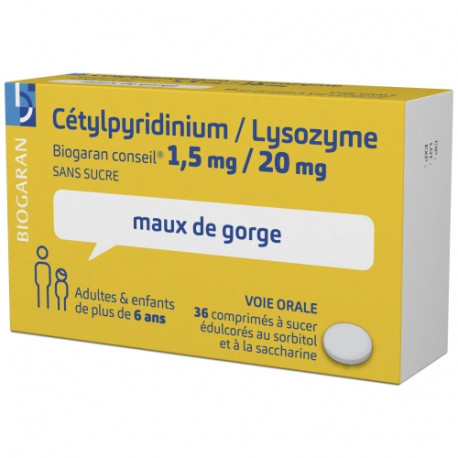 Cétylpyridinium / Lysozyme Comprimé Biogaran Conseil