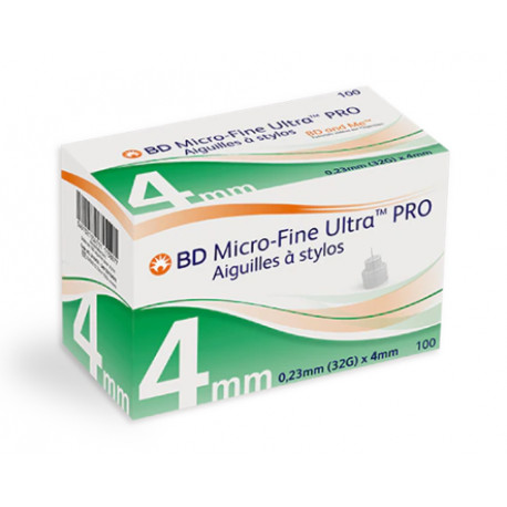 BD Micro-Fine Ultra 100 Aiguilles à stylos à insuline 4mm