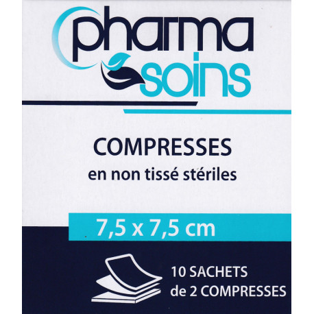Compresses stériles Non Tissé 7,5x7,5 Boite de 10 sachets Pharmasoins