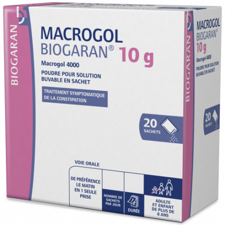 Macrogol 4000 Biogaran 10 g Poudre pour solution buvable en sachet