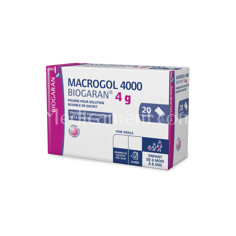 Macrogol 4000 Biogaran 4 g Poudre pour solution buvable en sachet ...