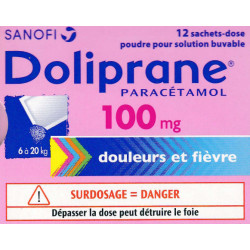 Doliprane 100 mg 12 Sachets-dose poudre pour solution buvable