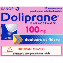 DOLIPRANE LIQUIZ - Paracétamol 500 mg Suspension Buvable Arôme Crème  Caramel - 12 sachets