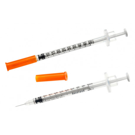 Seringue 1ml avec Aiguilles sertie 25G Boite de 100