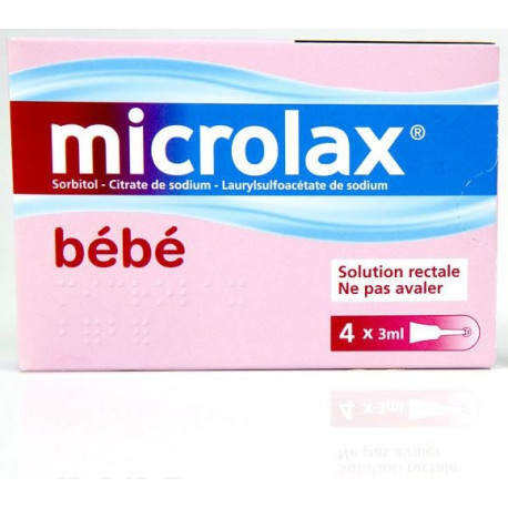 Microlax bébé Gel rectal 4 unidoses canules