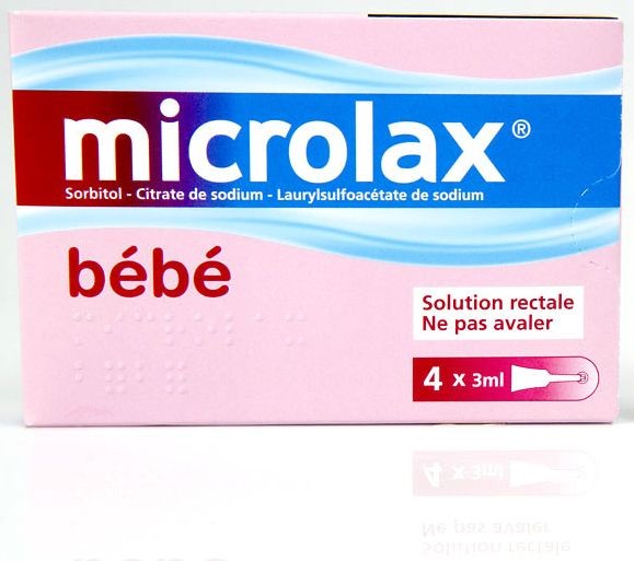 Microlax bébé boîte de 4 canules rectale en unidoses