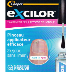Excilor solution avec pinceau traitement de la mycose de l'ongle