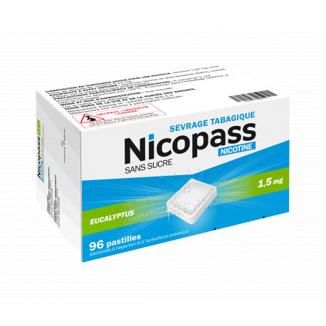 Nicopass 1,5mg Pastilles Sans sucre Menthe fraîcheur