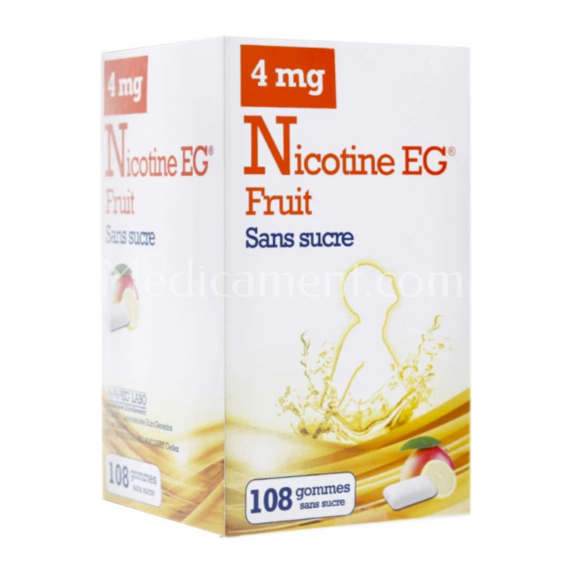 Gomme Nicorette 2 mg goût fruits gommes à mâcher - Arrêt tabac