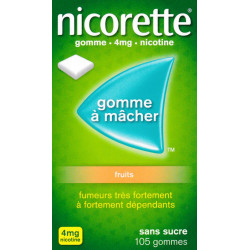 Nicorette 4 mg Fruits Sans sucre Gommes à mâcher