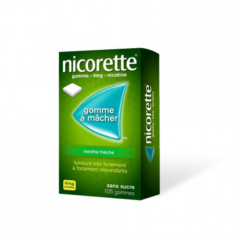 Nicorette 4 mg Menthe fraîche Sans sucre Gommes à mâcher