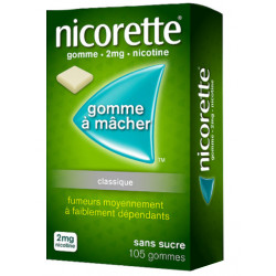 Nicorette 2 mg Classique Sans sucre Gommes à mâcher