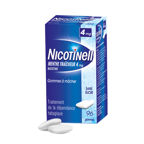 Nicotinell 4 mg Menthe Fraicheur Sans sucre Gommes à mâcher