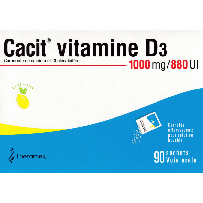 Cacit Vitamine D3 1000 mg/880 UI Granulés effervescents