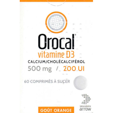 Orocal Vitamine D3 500 mg/200 UI Comprimés à sucer