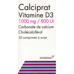 Calciprat Vitamine D3 1000 mg/800 UI Comprimés à sucer b30