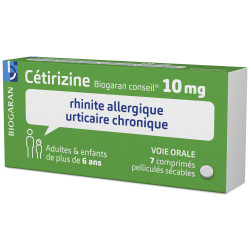 Cetirizine 10 mg Biogaran 7 comprimés