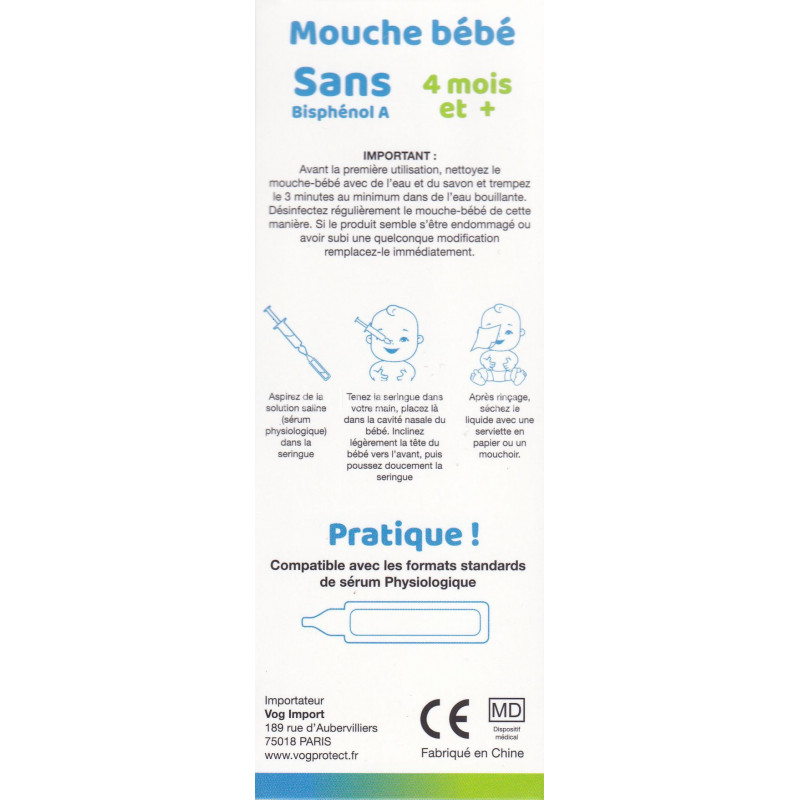 Mouche bébé seringue nasale 10ml ABBICARE™ sans BPA-CE